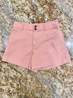 a new day Peach-Coral Mid-Rise Shorts Soft Cotton Blend Beach Relaxed Fit Size 6